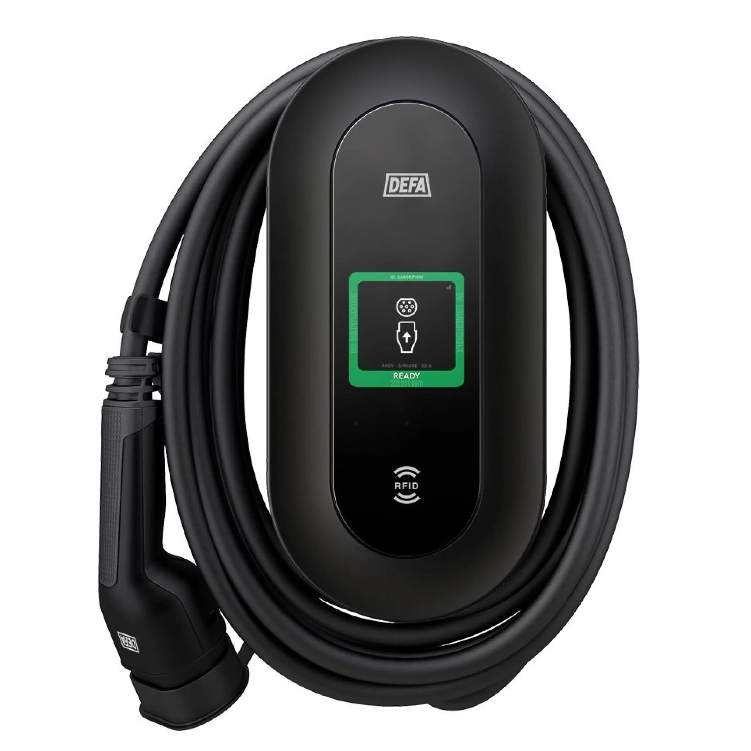 Svart DEFA Power med fast laddkabel