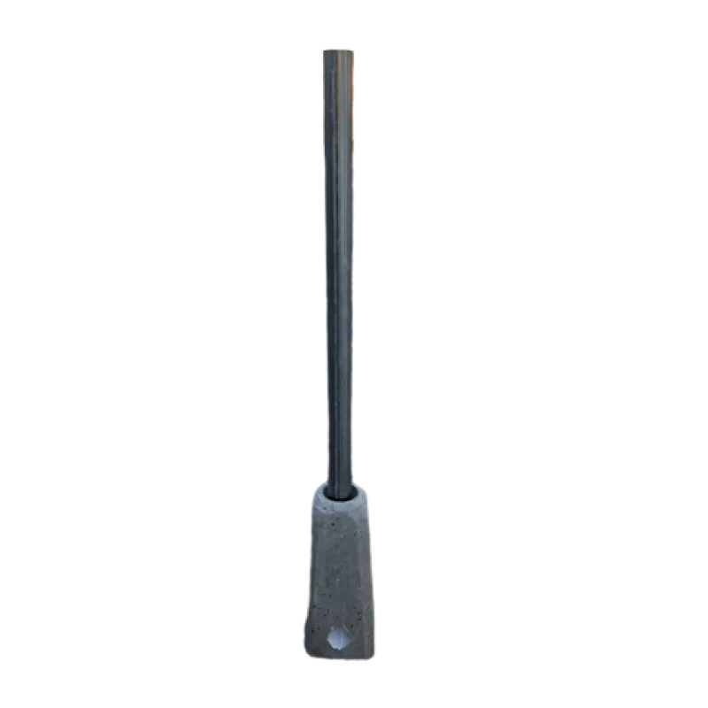 Betongfundament med 60mm stolprör, silver