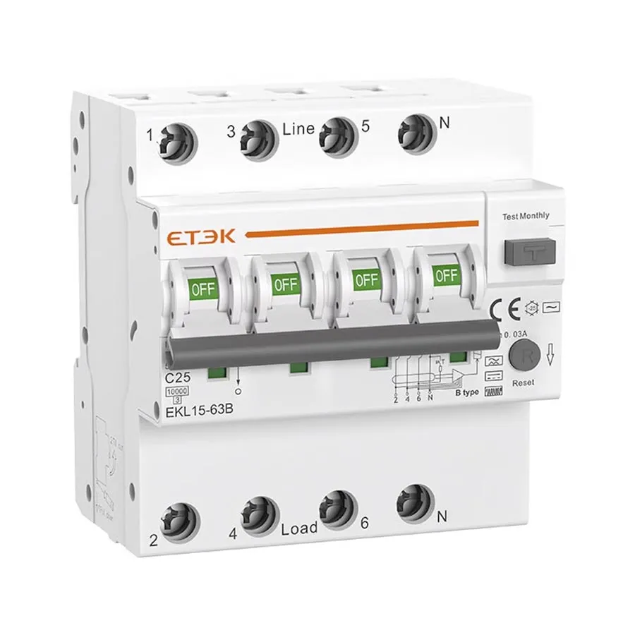 ETEK Personskyddsautomat Typ B 4P 40A 30mA